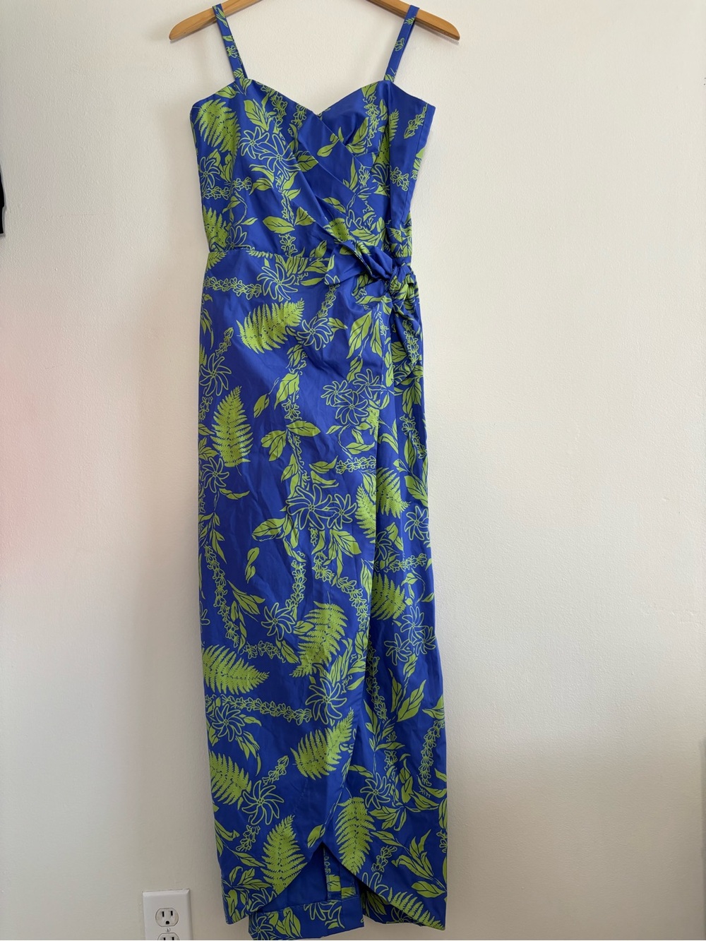 NWOT Vintage Princess Kaiulani Tropical Blue & Lime Dress